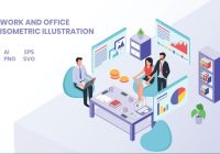 Isometric office illustrations