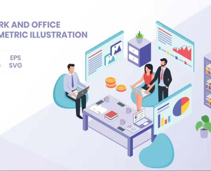 15+ Isometric Office Illustrations Ai Download
