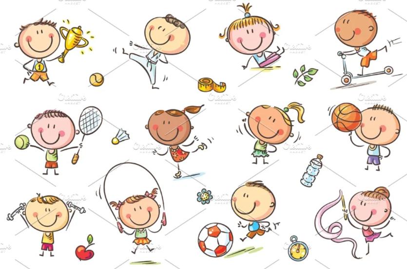 KIds and Sports Illustrations