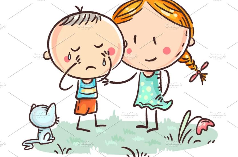 Kids Crying Clipart Design
