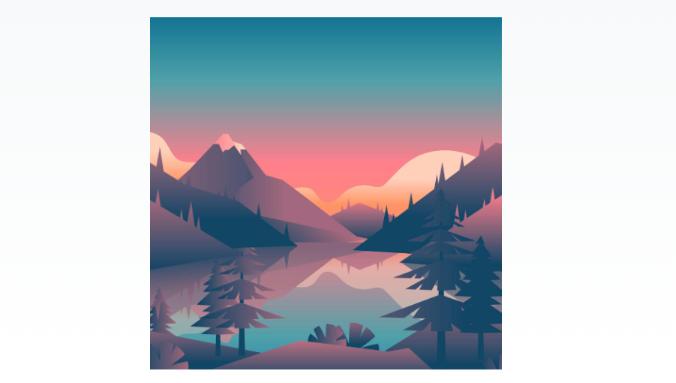 Lake Sunset Landscape Vector