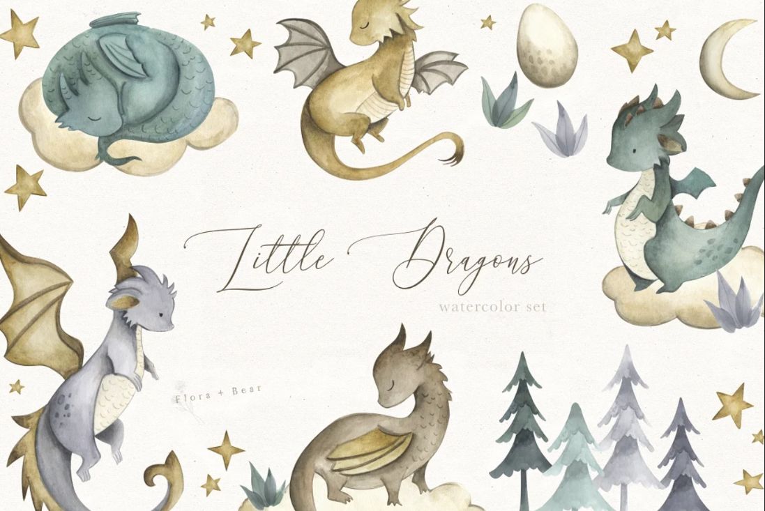 Little Dragons Watercolor Set
