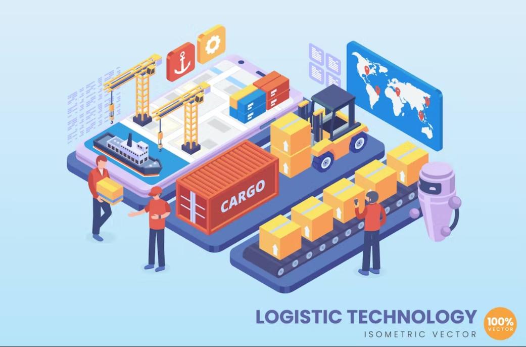 Logistic Tech Illustration Design