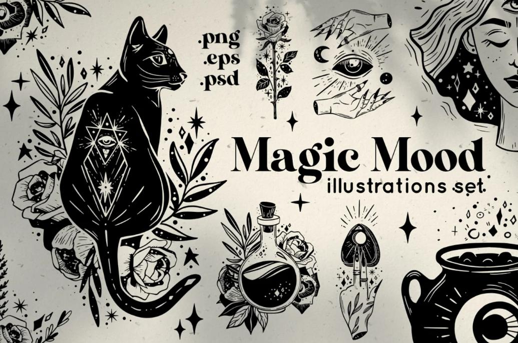 Magic Wood Illustrations Set