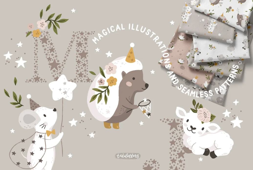 Magical Baby Animal Elements and Patterns