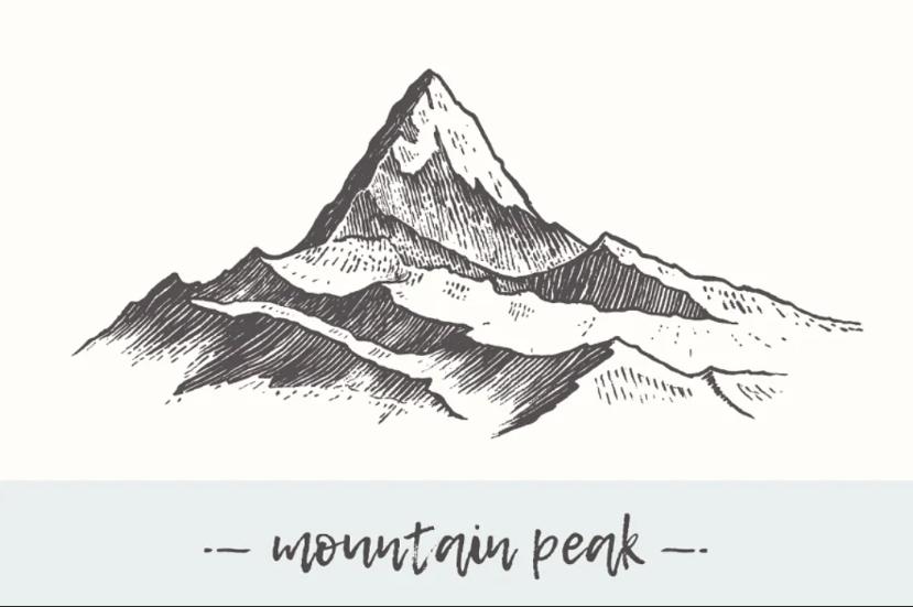 Mountain Peak Illustration Design