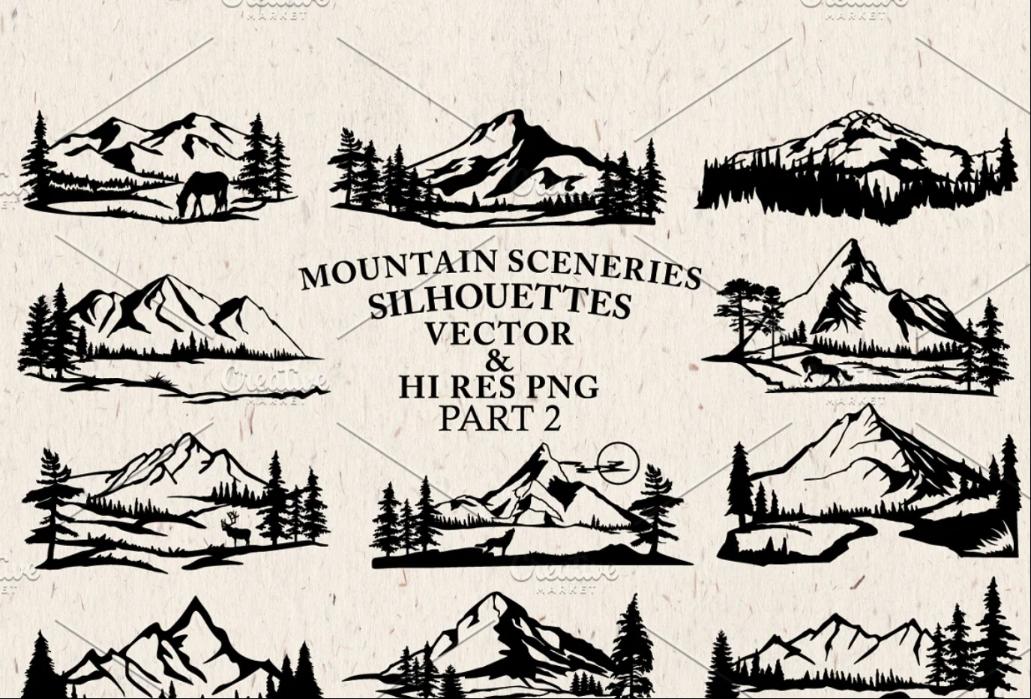 Mountain Sceneries Vector Pack