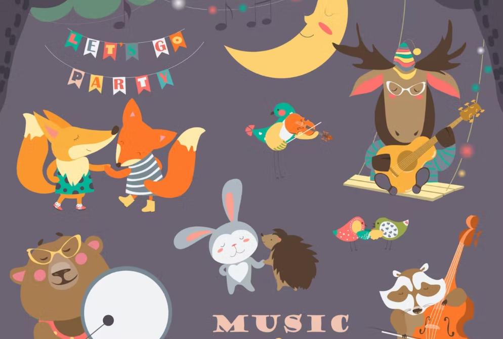 Party Animals Illustrations Set