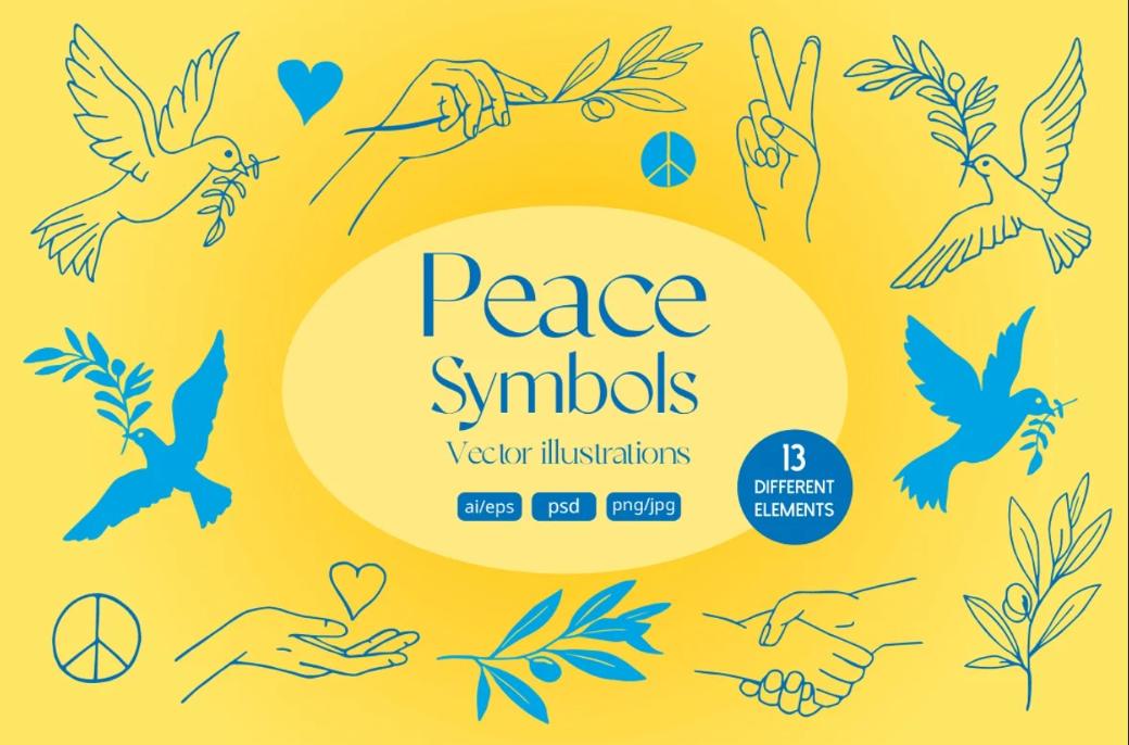 Peace Symbols Vector Illustrations
