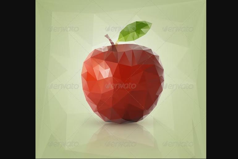 Polygon Fruit Illustration Designs