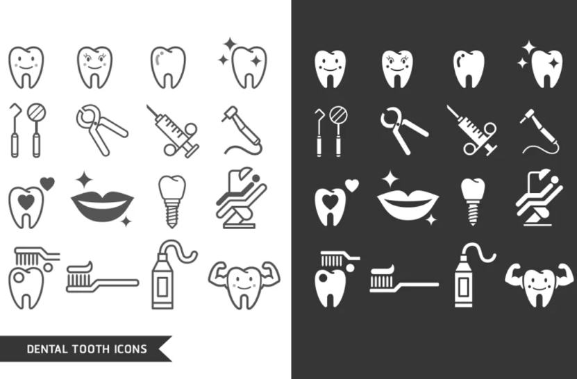 Professional Dentistry Icons Set