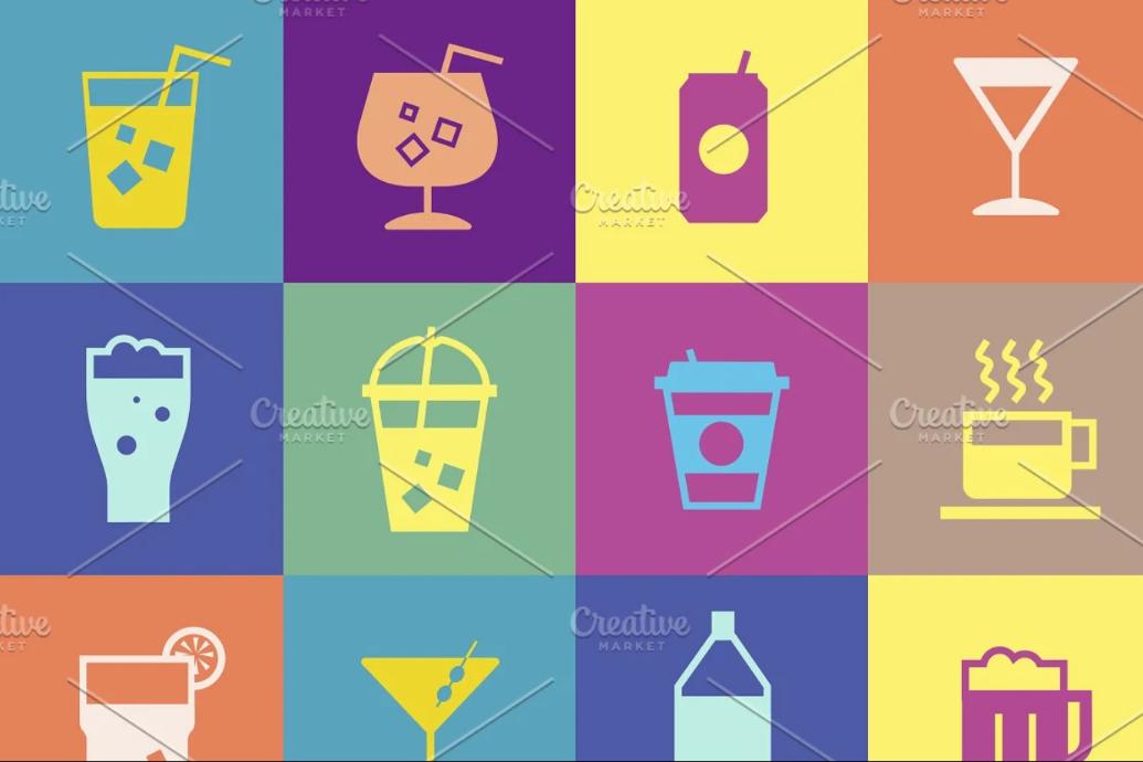 Refreshing Drinks Vector Icons