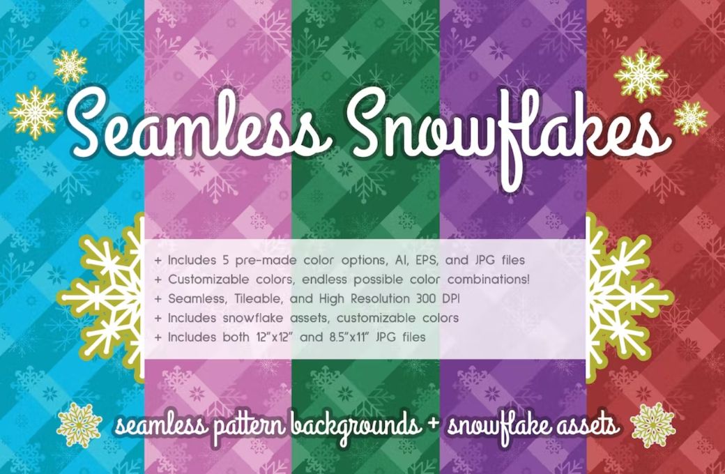 Seamless Snowflake Background Design