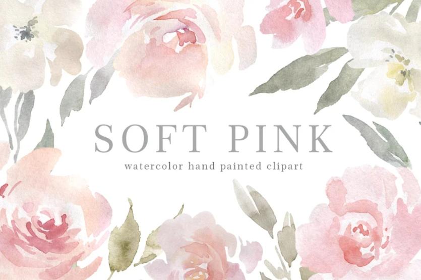Soft Pink Watercolor background