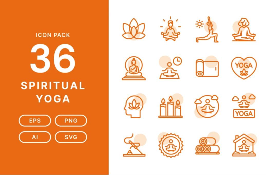 Spiritual Yoga Icons Pack