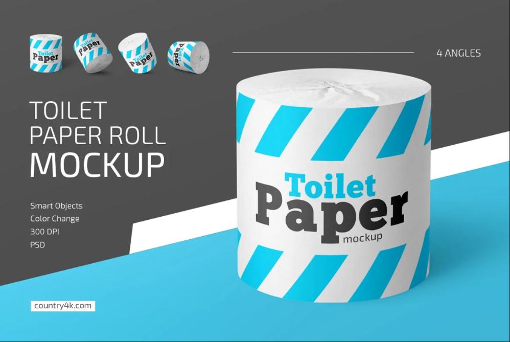 Toilet Paper Roll Mockup PSD