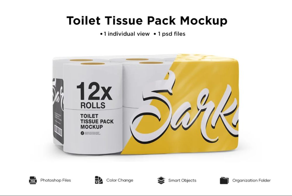 Toilet Tissue Mockup PSD
