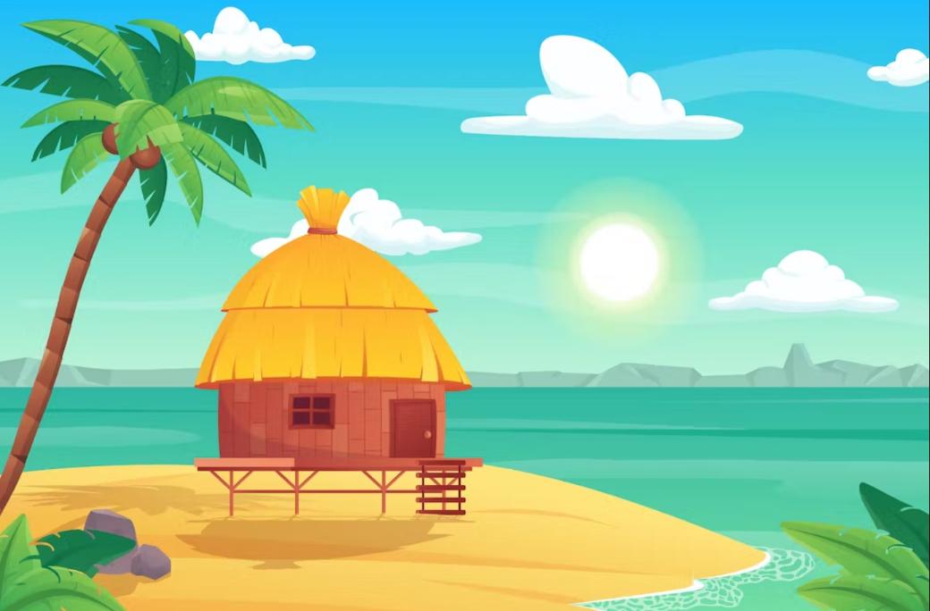 Tropical Island Illustration Design