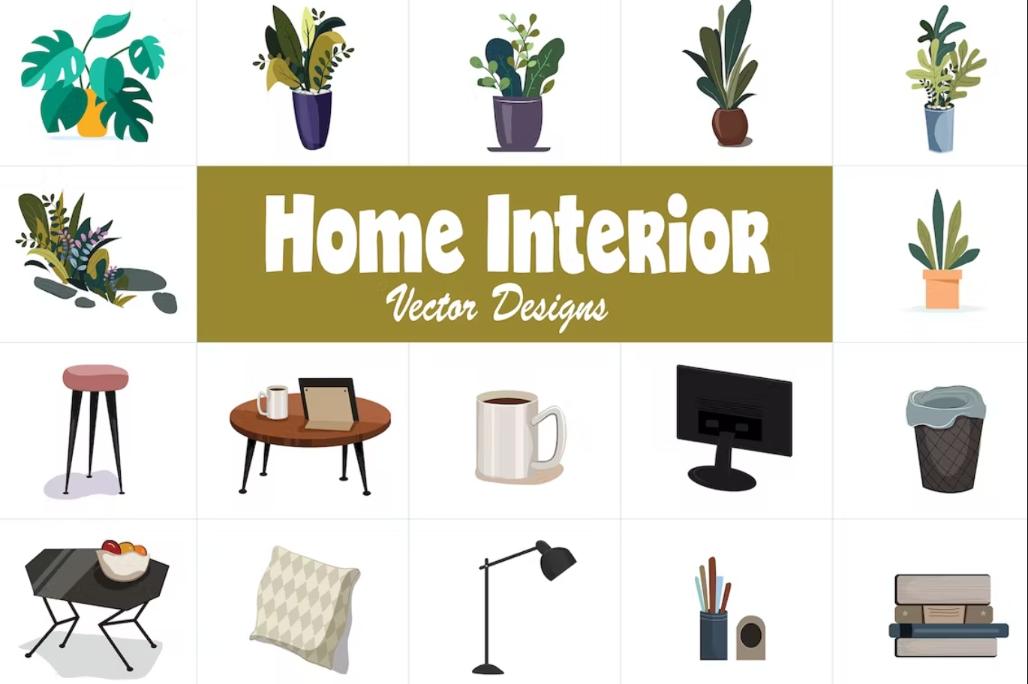 Unique Home Interior Vectors