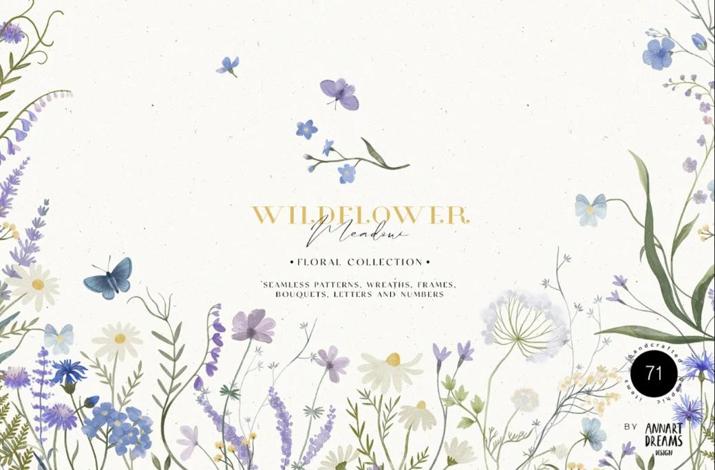 Watercolor Wildflower Illustrations Set