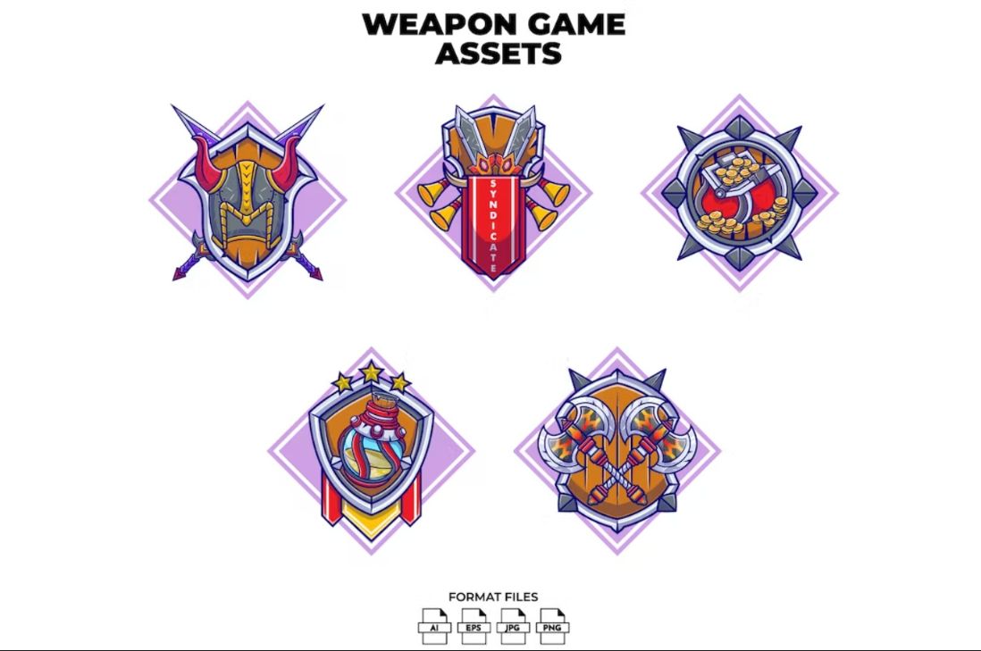 Weapon Assets Icons Set