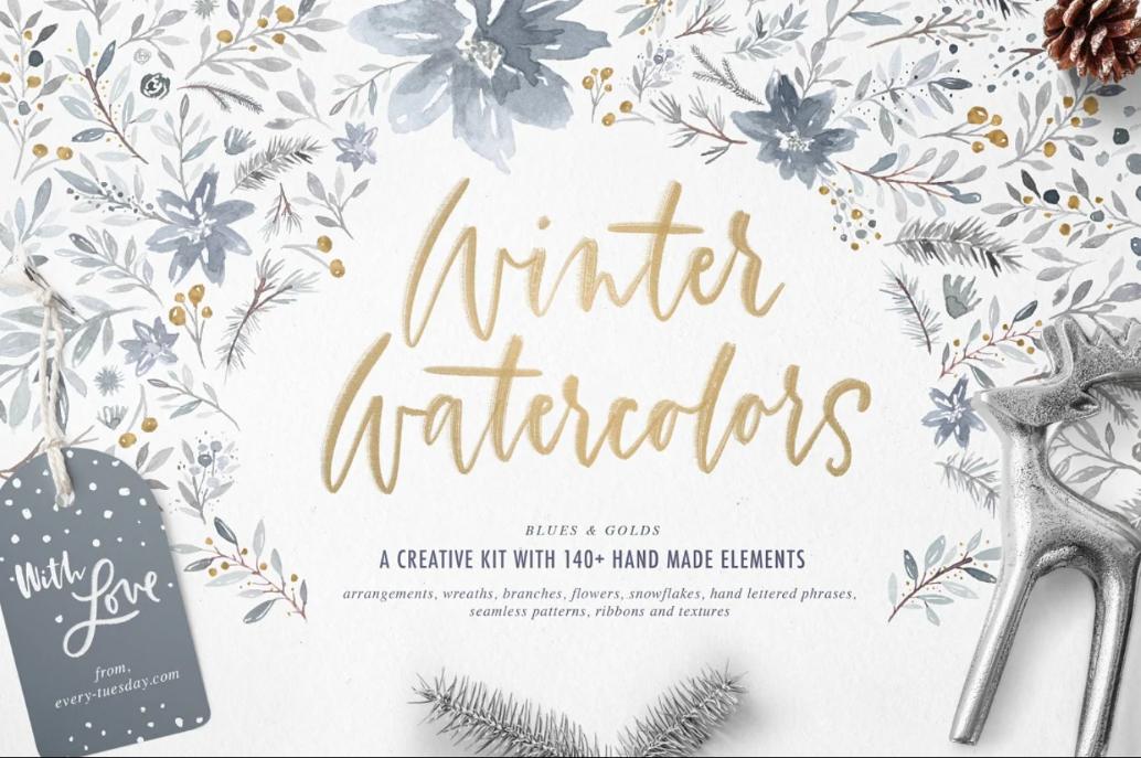 Winter Watercolor Designs Kit