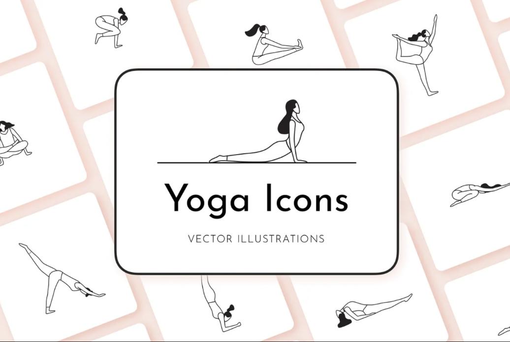 Yoga Pose Illustration Icons