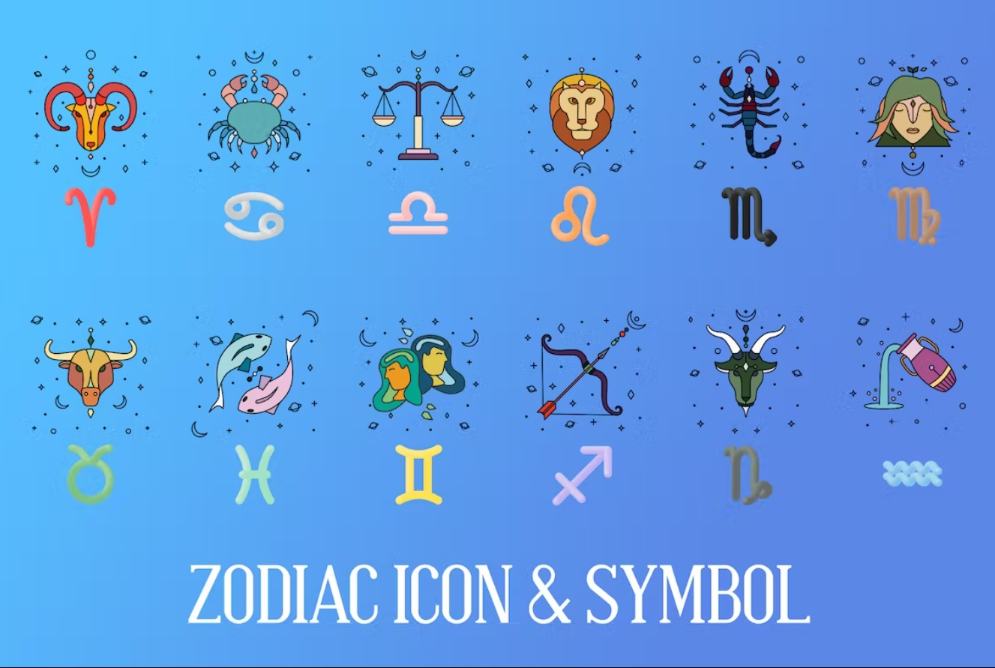 Zodiac icons and Symbols