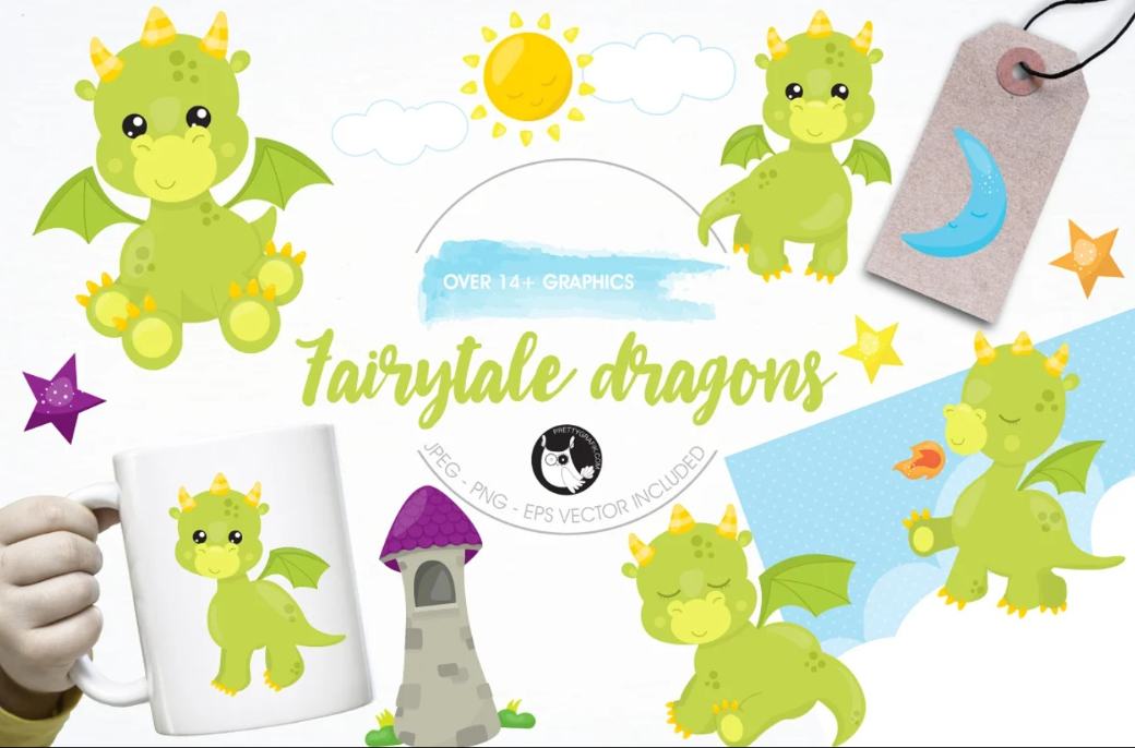 fairytale Dragons and Illustrations