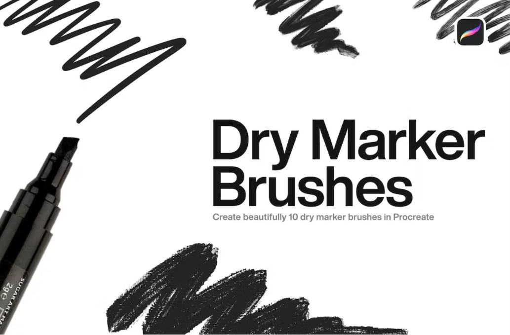 10 Dry Markers Procreate Set