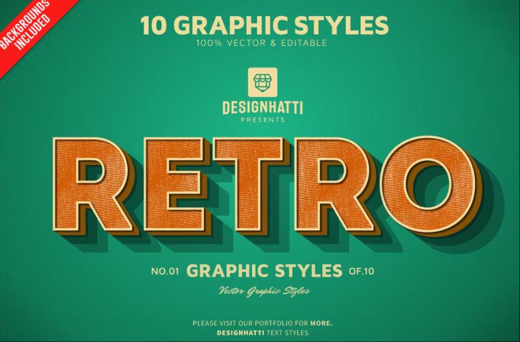 10 Retro Graphic Style Texts
