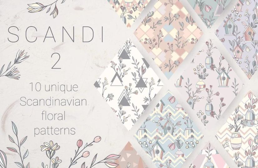 10 Scandi Floral Pattern Designs