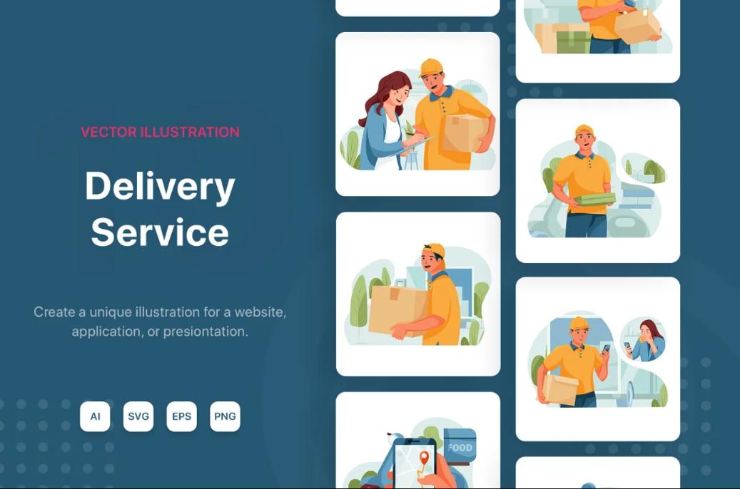 10 Unique Delivery Service Illustrations