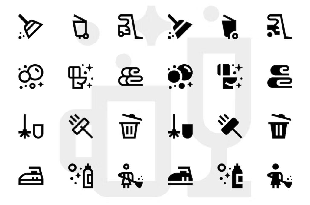 110 Cleaning Icons Set