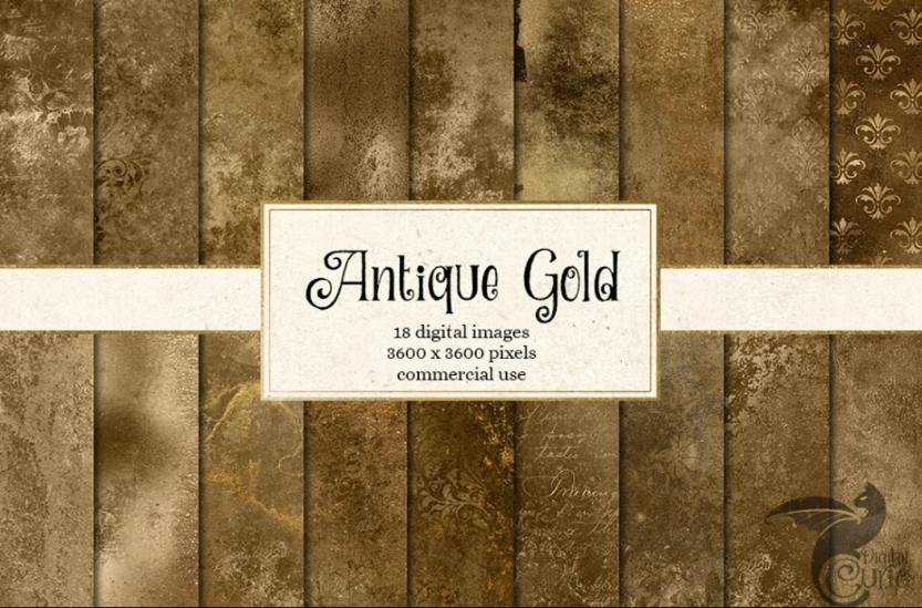 18 Antique Gold Textures Set