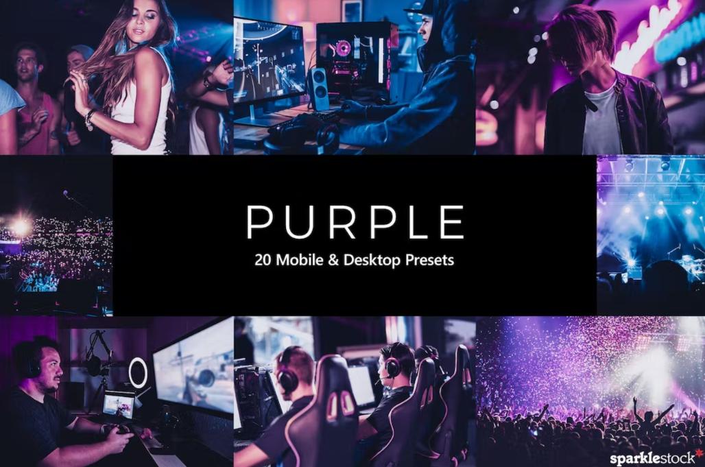 20 Purple Party Style Effect