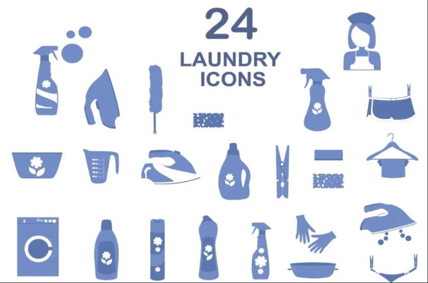 24 Laundry Icons Set
