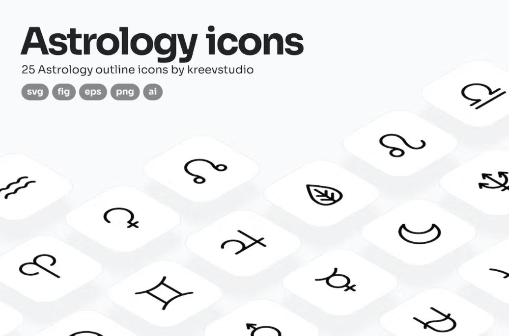 25 Unique Astrology Icons Set