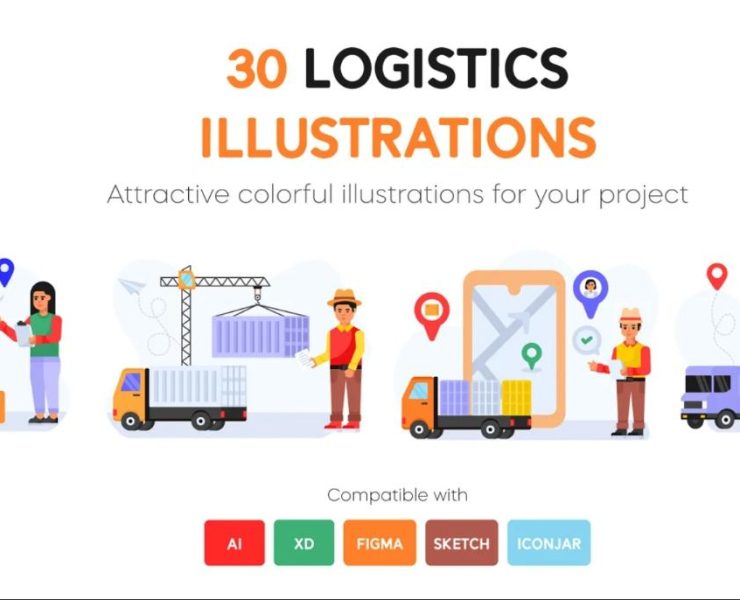 30 Logistics illustrations