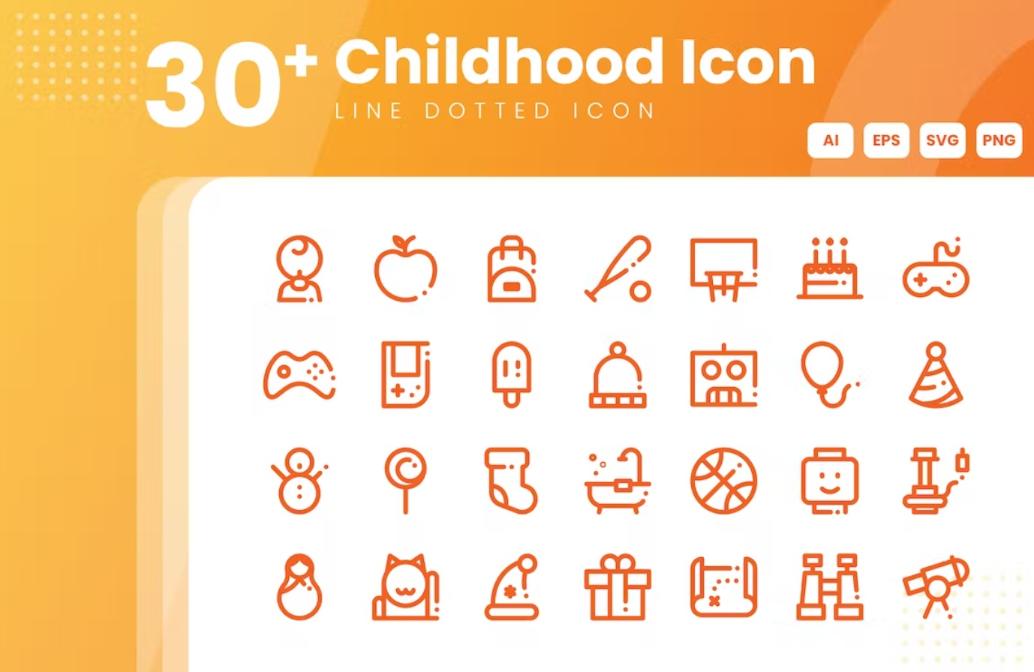 30 Unique Dotted Icons Set