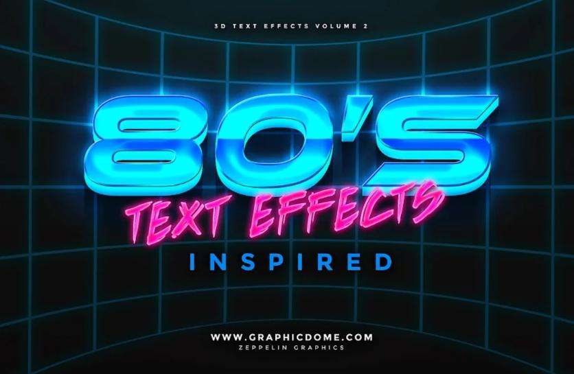 3D Neon Text Effects PS
