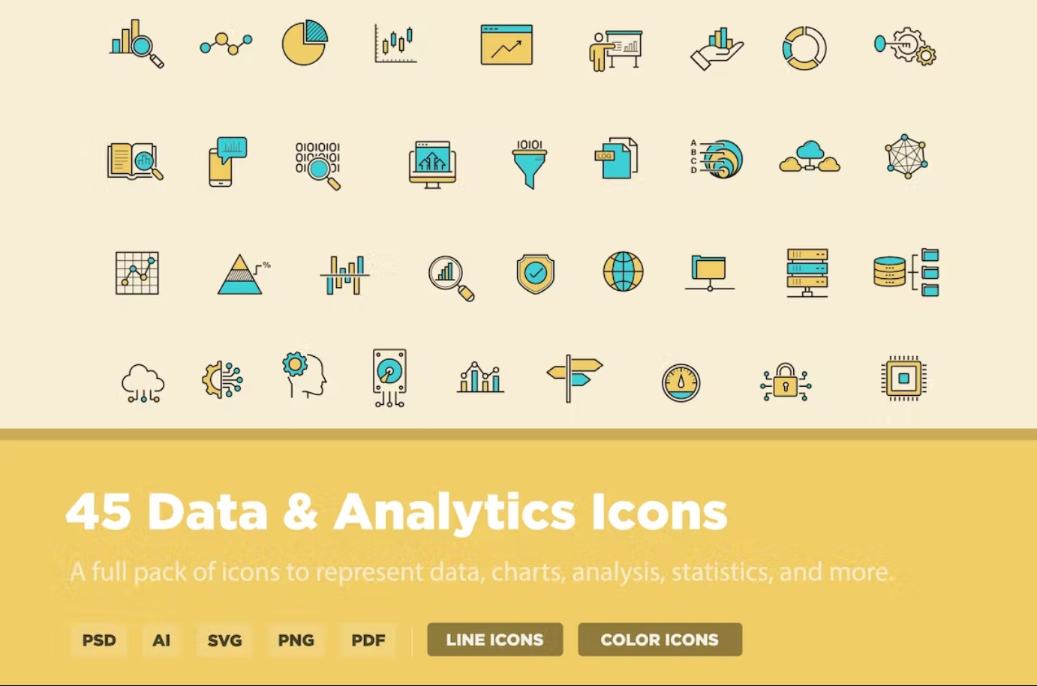 45 Data and Analytics Icons