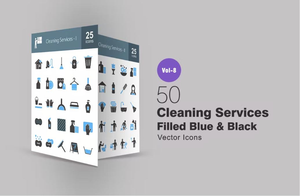 50 Blue and Black Icons