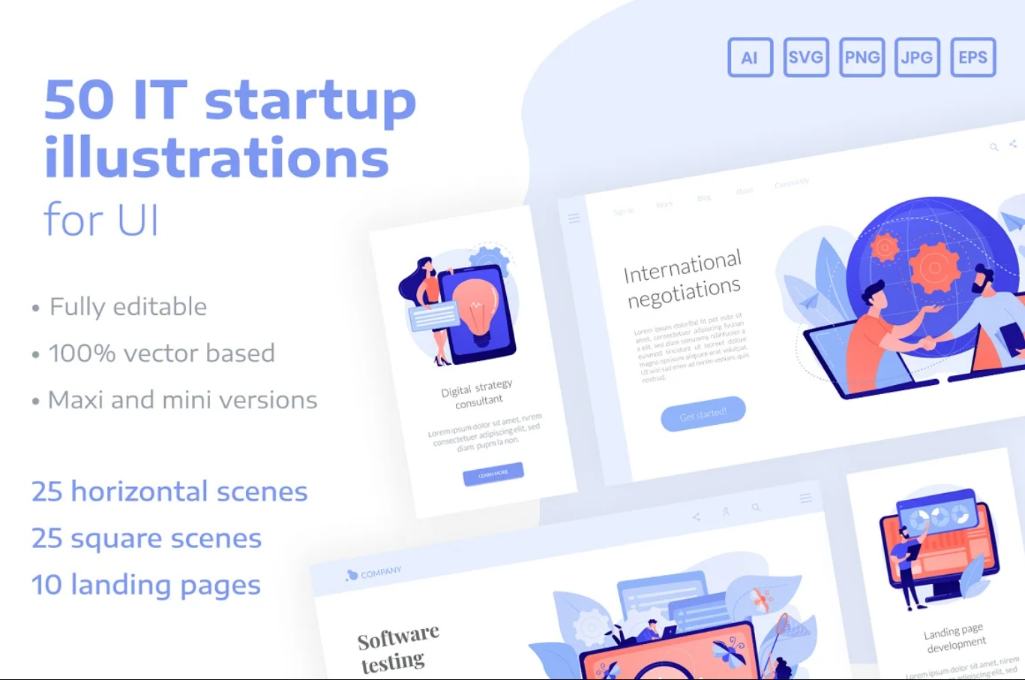 50 IT Illustratiosn for UI