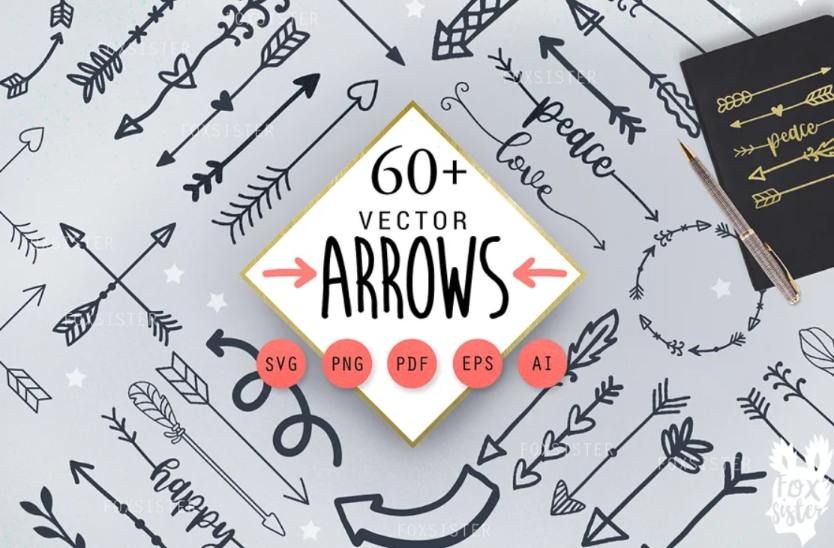 60 Unique Vector Arrows Set