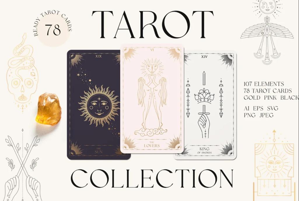 78 Tarot Vector Illustrations Set