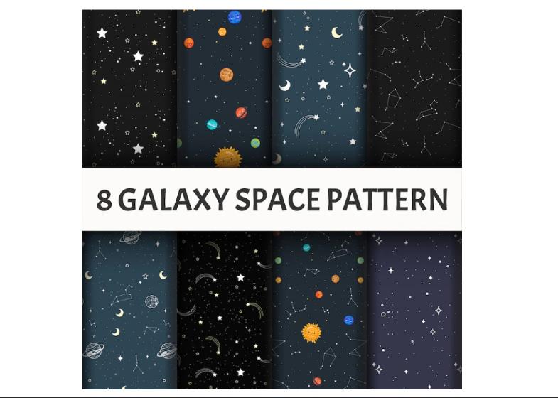 8 Galaxy Space Pattern Designs