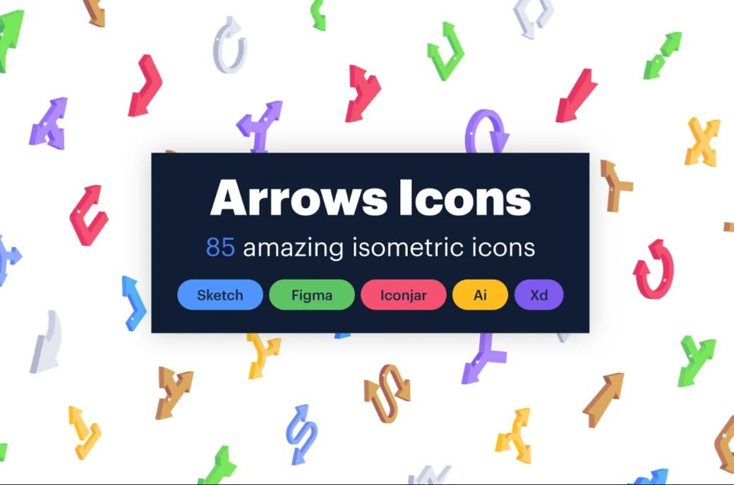 85 Isometric Vector Arrow Icons