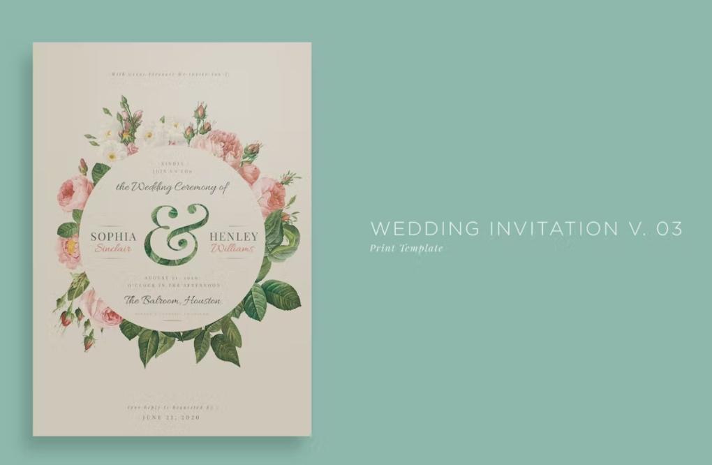 A4 Wedding Invitation Template