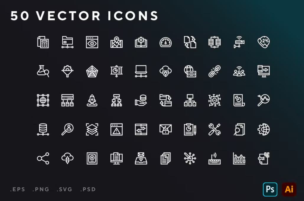 Aia and EPS Vector Icons Set